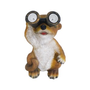 Cute Simulated Cat Weasel Resin Figurine Eco-Friendly Solar Light Decorative Crafts for Outdoor Home Courtyard Garden Decoration