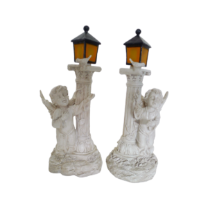 High Quality Angel Decoration Home Resin New Products Retro With Led Light Resin Garden Decoration Character Handicrafts