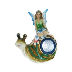 Whimsical Fairies on Turtle and Snail Small Resin Garden Figurines Statues