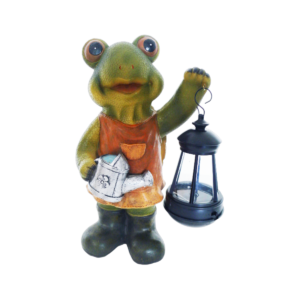 Courtyard Outdoor Garden Balcony Decorative Frog Cycling Solar Craft Ornaments Metal Indoor Decor for Yards