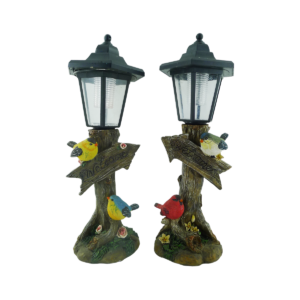 Resin Crafts Garden Decorative bird direction sign Ornament Solar bird direction sign Statues Outdoor