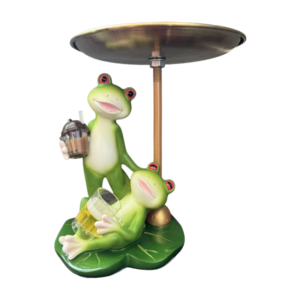 Frog Incense Holder With Lotus Leaf Tray Mini Cute Animal Statue Burner for Aroma